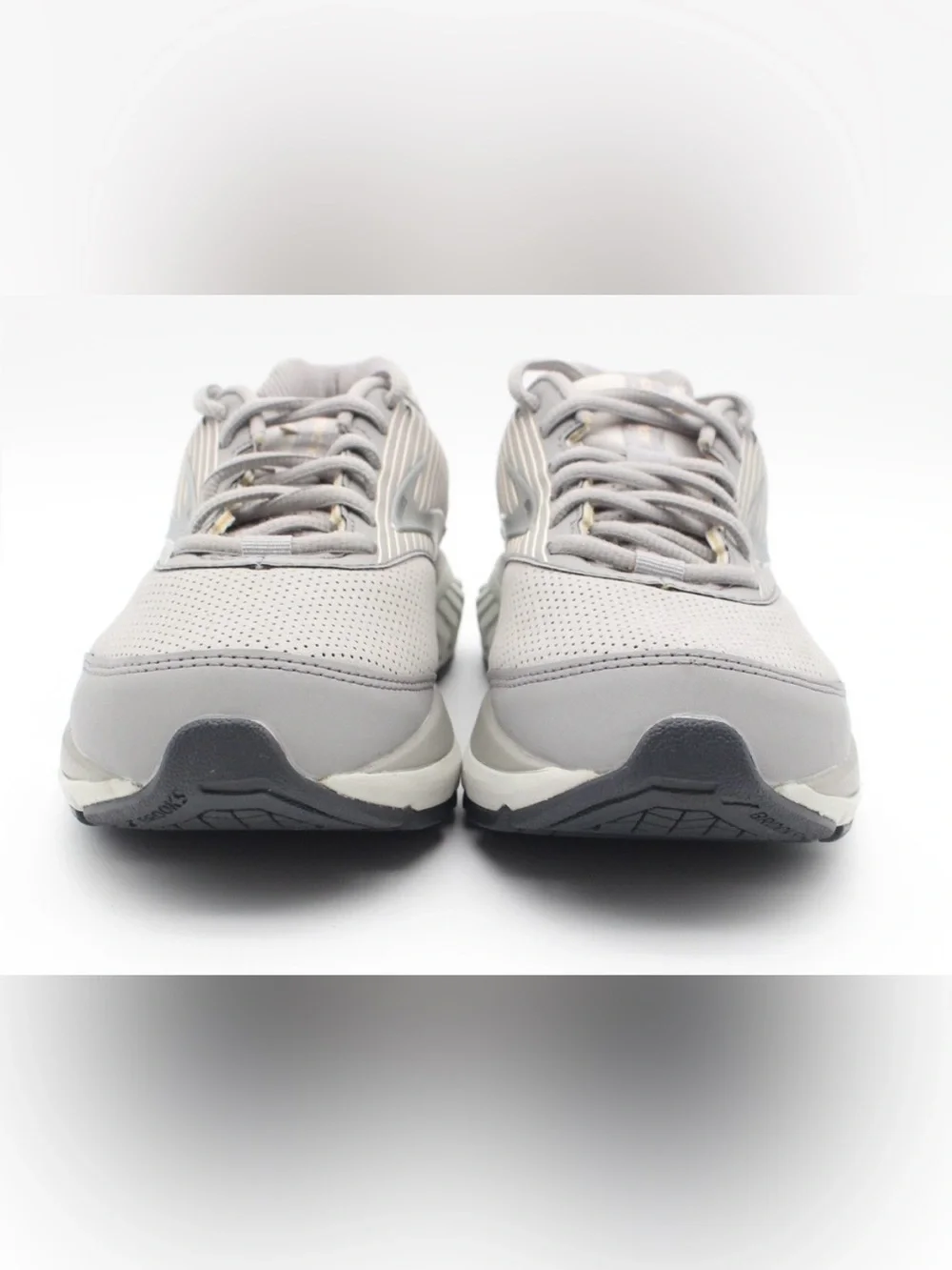 Brooks Women's Pale Gray Perforated Walking Sneakers - Picture 4 of 10